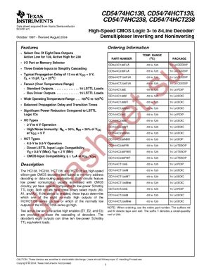 CD74HC138M datasheet  